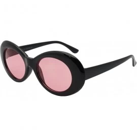 Oval 50's Vintage Oval Bold Nirvana Inspired Color Pantone Lens Sunglasses - Black / Pink Lens - C7182OT54GN $11.83
