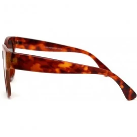 Rectangular Womens Thick Plastic Retro Horn Rim Minimal Boyfriend Sunglasses - Tortoise Black - CG18WUL0RDL $18.86