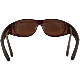 Shield Medium Polarized Sun Shield Fit Over Sunglasses Wear Over Glasses - Tortoise - CL12MZPGMQD $10.88