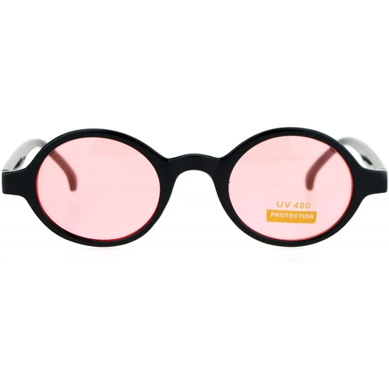 Round Color Bright Lens Round Retro Vintage Hippie Plastic Sunglasses - Red - CK12N4VLW7F $11.98