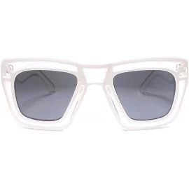 Square Futuristic Tron Inspired Cool Transparent Mens womens Party Sunglasses - White - C218U6MSGLI $23.36