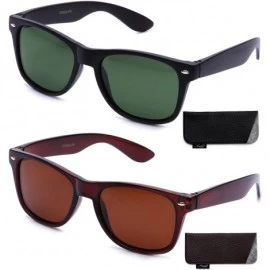 Wayfarer 80's Classic Horned Rim Vintage Polarized Anti-Glare 100% UV Protection Sunglasses for Women and Men - C418H4HEE6S $...