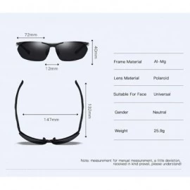 Aviator Aluminum Magnesium Men's Half-frame Polarized Sunglasses Outdoor Sports Riding Antiglare Sunglasses - C - C718QQ28MHA...
