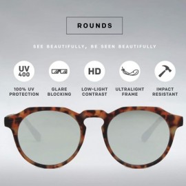 Semi-rimless ADE Round Sunglasses for Men - Stylish Circular Glasses with UV Sun Protection - Vision - Silver - CV18I4G757W $...