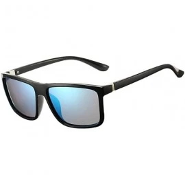 Wayfarer Mens Square Polarized Sunglasses Lightweight Boys Stylish Driving Sun Glasses - TAC- UV400 - Black/Blue - CQ18L4WMI7...