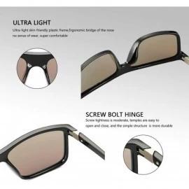 Wayfarer Mens Square Polarized Sunglasses Lightweight Boys Stylish Driving Sun Glasses - TAC- UV400 - Black/Blue - CQ18L4WMI7...