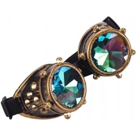 Goggle Kaleidoscope Steampunk Rave Glasses Goggles with Rainbow Crystal Glass Lens - Bronze With Screws - C81853DOLNL $16.23