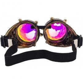 Goggle Kaleidoscope Steampunk Rave Glasses Goggles with Rainbow Crystal Glass Lens - Bronze With Screws - C81853DOLNL $10.45