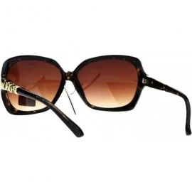 Square Womens Square Rectangular Frame Sunglasses Classy Elegant Design UV 400 - Tortoise (Brown) - CB185HCNEK9 $11.67