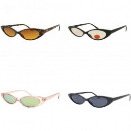 Cat Eye Micro Cat Eye Sunglasses - Pink/Green - CJ197XNSATK $17.49