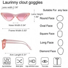 Goggle Retro Clout Goggles Vintage Cat Eye Sunglasses Women Glasses Kurt Cobain Trendy Narrow Plastic Frame - CF18I3XTC20 $8.62