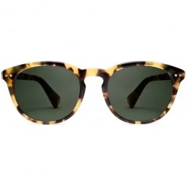 Round Rio - Round Women's & Men's Sunglasses - 52 mm - Burnt Honey Tortoise / Green - C118DK74GLT $37.74