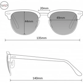 Rectangular Half Frame Retro Semi-Rimless Style Sunglasses Retro Mirror Lens Sunglasses - Black Frame / Blue Mirrored Lens - ...