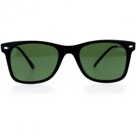 Wayfarer Unisex Designer Fashion Sunglasses Thin Light Rectangular Horn Rim Shades - Black Gold - CU1882X6CZM $19.65