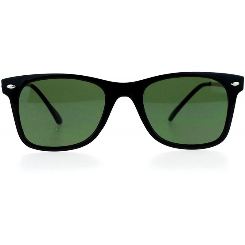 Wayfarer Unisex Designer Fashion Sunglasses Thin Light Rectangular Horn Rim Shades - Black Gold - CU1882X6CZM $11.95