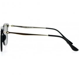 Wayfarer Unisex Designer Fashion Sunglasses Thin Light Rectangular Horn Rim Shades - Black Gold - CU1882X6CZM $11.95