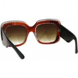 Square Womens Designer Style Sunglasses Oversized Square Thick Frame UV 400 - Brown - CH18KEDUZSH $12.24