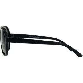 Aviator Tempered Glass Lens Plastic Racer Pilots Sunglasses - Matte Black - C518KHK3WHN $20.64