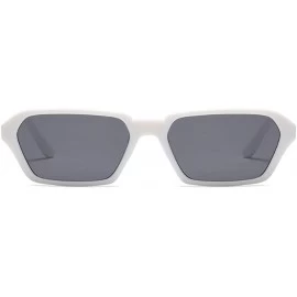 Square Vintage Rectangle Sunglasses Small Frame Women Square Fashion Eyewear - White Gray - CQ18DULOORZ $19.90