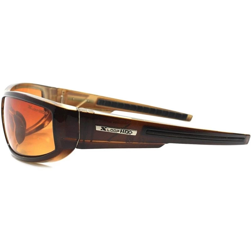 Sport Day Night Driving Riding High Definition HD Lens Sport Wrap Sunglasses - Brown - CO19703TGOA $11.26