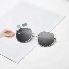 Rectangular Sunglasses - Irregular Shape Large Metar Frame Punk Retro Style - B - CF18UEEDN83 $13.57