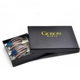 Wayfarer American Flag Mirror Novelty Decorative Sunglasses - 2-silver-black Gift Box - CJ11O2QD3HH $10.41