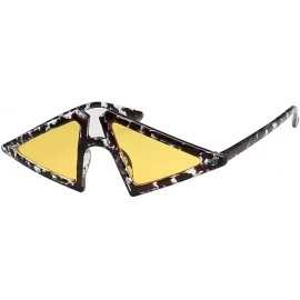 Sport Fashion Accessories for Fashion Chic Retro Triangle Outdoor Sports UV400 Sunglasses - Tortoise Shell Yellow Lens - CP19...