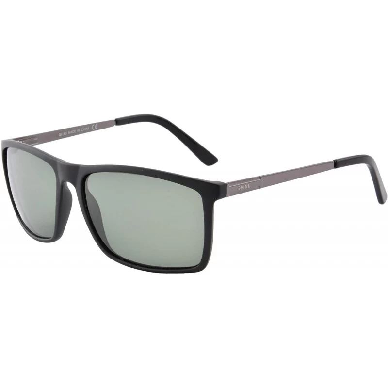 Rectangular Polarized Nearsighted Glasses Men Myopia Sunglasses SPH Myopia Eyeglasses-SH5005 - Matt Black Frame Wth Gun Legs ...