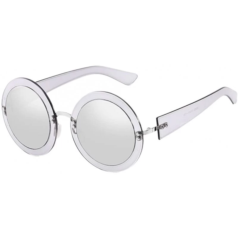 Sport Popular Design Eyewear Eyeglasses Sunglasses for Women Ladies Round Vintage - Silver - CR1808L8GZY $11.33