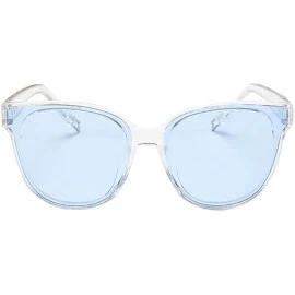 Cat Eye Sunglasses Ladies Eyewear Color Cat Eye Mirrored Eyeglasses Pink - Blue - CM18QIS3YZ4 $8.60