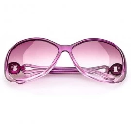Oval UV400 Sunglasses for Women Vintage Big Frame Sun Glasses Ladies Shades - Light Purple - CH196LUMZUM $8.50