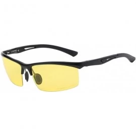 Semi-rimless Polarized Rectangular Al-Mg Metal Semi Rimless Fishing Sunglasses For Men - CI18HM8OXGR $49.34