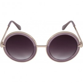 Oversized Oversized Round Circle Metal Sunglasses with Gradient Lens 25102-AP - Clear Purple - CE188HKDZCL $21.83