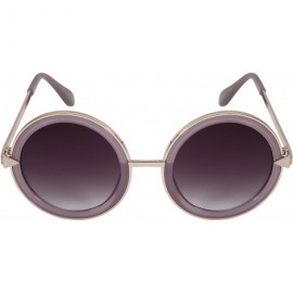 Oversized Oversized Round Circle Metal Sunglasses with Gradient Lens 25102-AP - Clear Purple - CE188HKDZCL $7.44