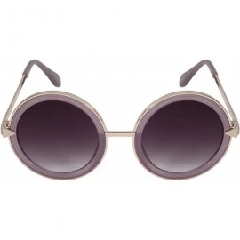 Oversized Oversized Round Circle Metal Sunglasses with Gradient Lens 25102-AP - Clear Purple - CE188HKDZCL $18.11