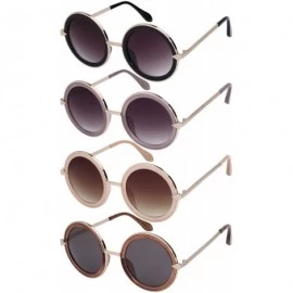 Oversized Oversized Round Circle Metal Sunglasses with Gradient Lens 25102-AP - Clear Purple - CE188HKDZCL $7.44
