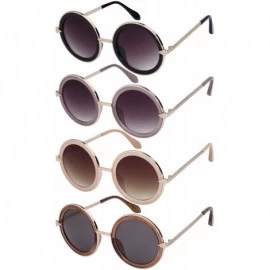 Oversized Oversized Round Circle Metal Sunglasses with Gradient Lens 25102-AP - Clear Purple - CE188HKDZCL $18.11