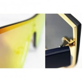 Shield 7155-1 Premium Oversize Rimless Shield Flat Matte Finish Mirror Sunglasses - Bronze - CE18R894Z5D $16.83