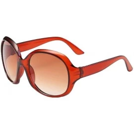 Oval Vintage Round Sunglasses for Women Girl Classic Retro Designer Style Sun Protection Glass - Brown - C718S7ZO6UM $14.31