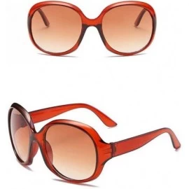 Oval Vintage Round Sunglasses for Women Girl Classic Retro Designer Style Sun Protection Glass - Brown - C718S7ZO6UM $8.78