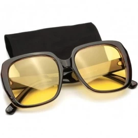 Oversized Night-Driving Glasses for Women - HD Polarized Yellow Lens Oversized Frame - CT18W69ALER $40.61