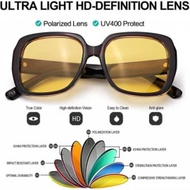 Oversized Night-Driving Glasses for Women - HD Polarized Yellow Lens Oversized Frame - CT18W69ALER $26.53