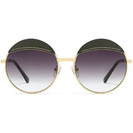 Round 2020 New Fashion Metal Sunglasses Ladies Round Frame Sunglasses Retro Tide Black Red Sun Glasses - Green - CT192ZI36YC ...