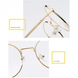 Round Nerd round metal Glasses Fashion Frame for Men Women clear lens Eyewear - Color 6 - CJ18Q9TU69Z $11.13