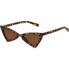 Oval Sunglasses For Women Cat Eye Ladies Retro Vintage Designer Style UV400 Protection - Slim Tortoise 2 - CW18Q862NX8 $18.57