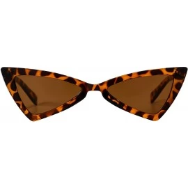 Oval Sunglasses For Women Cat Eye Ladies Retro Vintage Designer Style UV400 Protection - Slim Tortoise 2 - CW18Q862NX8 $11.97