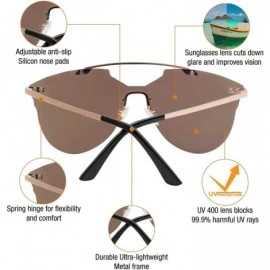 Rimless Men Women Sunglasses Blaze Double Bridge UV400 Protection Light Weight - C418DXZCWIQ $8.15