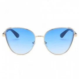 Oval Sunglasses Oversize Vacation Professional - Blue - CE18SX0U7NH $9.28