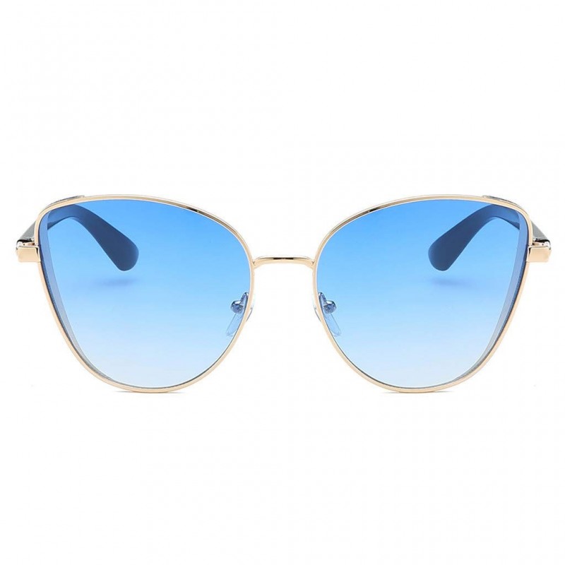 Oval Sunglasses Oversize Vacation Professional - Blue - CE18SX0U7NH $9.28