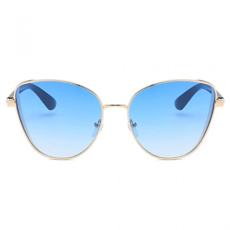 Oval Sunglasses Oversize Vacation Professional - Blue - CE18SX0U7NH $9.28